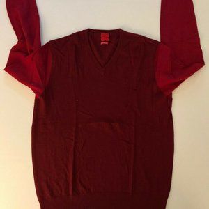 Saks two tone cashmere sweater size M, wine color